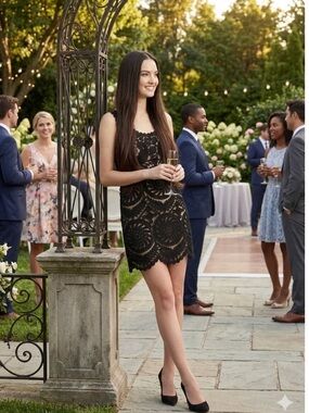 Anthropologie Yoana Baraschi NEW Byzantine Shift Dress Silk Black Embroidered 10
